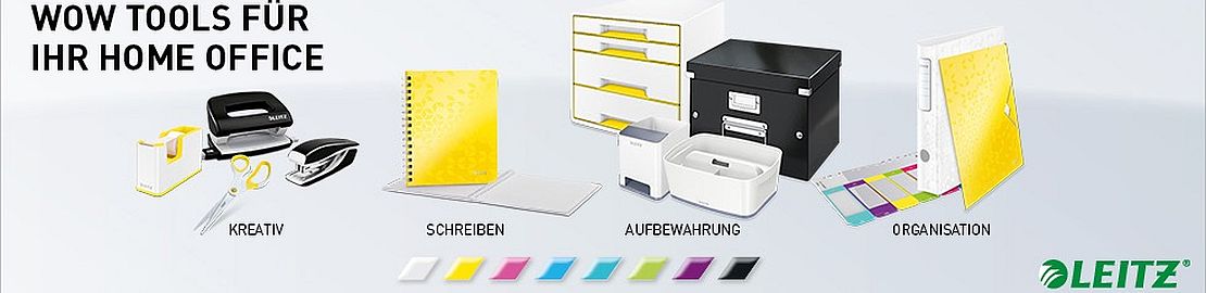 Banner Leitz WOW Serie - farbenfrohe Büroartikel